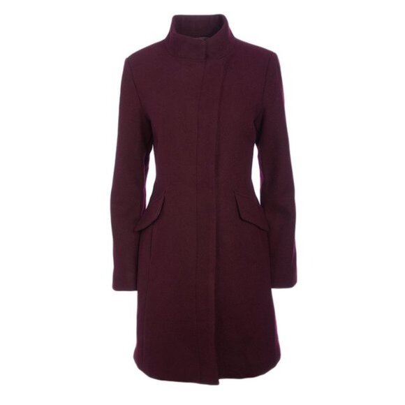 Vince Camuto Wool-Blend Longline Funnel Neck Coat - Picture 2 of 7